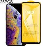 Para iPhone 11 Pro / XS / X 25 piezas 9H 9D Protector de pantalla de vidrio templado de pantalla completa, para iPhone 11 Pro / XS / X (25 piezas)